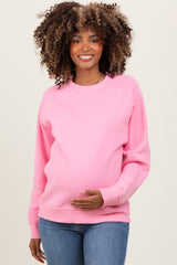 Pink Fleece Maternity Sweatshirt