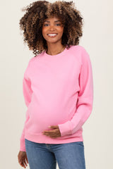 Pink Fleece Maternity Sweatshirt