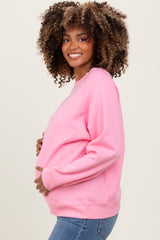 Pink Fleece Maternity Sweatshirt