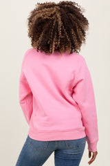 Pink Fleece Maternity Sweatshirt