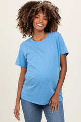 Blue Basic Maternity Tee