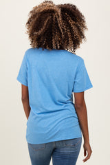 Blue Basic Maternity Tee