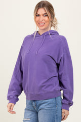 Purple French Terry Hooded Sweatshirt