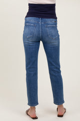 Blue Medium Wash Slim Straight Maternity Jeans