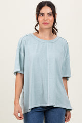 Mint Solid Tri-Blend Short Sleeve Tunic Top