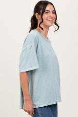 Mint Solid Tri-Blend Short Sleeve Tunic Top