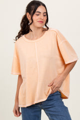 Peach Solid Tri-Blend Short Sleeve Tunic Top