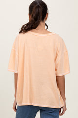 Peach Solid Tri-Blend Short Sleeve Tunic Top