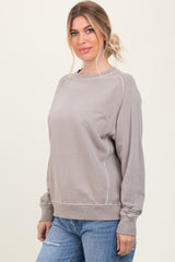 Mocha  French Terry Vintage Wash Pullover