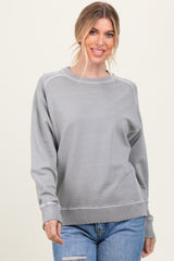 Heather Grey French Terry Vintage Wash Pullover