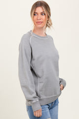 Heather Grey French Terry Vintage Wash Pullover