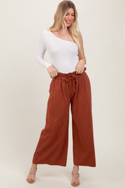 Rust Flowy Cropped Pant