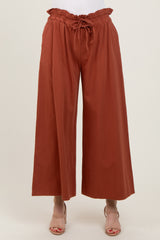 Rust Flowy Cropped Pant