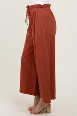 Rust Flowy Cropped Pant