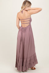 Mauve Smocked Woven Maxi Dress