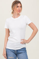 Cream Basic Crew Neck Tee