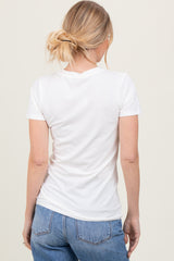 Cream Basic Crew Neck Tee