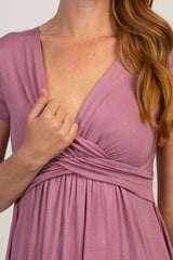 PinkBlush Mauve Draped Front Nursing Top