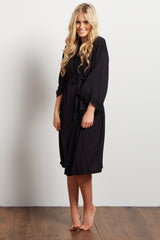 PinkBlush Black Crochet Trim Delivery/Nursing Maternity Robe