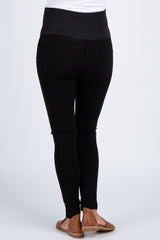 PinkBlush Black Solid Basic Maternity Jeggings