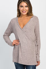 PinkBlush Heather Pink Wrap Knit Maternity/Nursing Top