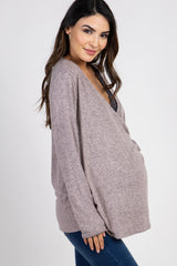 PinkBlush Heather Pink Wrap Knit Maternity/Nursing Top