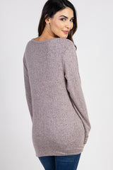 PinkBlush Heather Pink Wrap Knit Maternity/Nursing Top