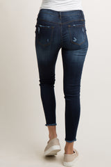 PinkBlush Blue Dark Wash Slightly Distressed Skinny Jeans