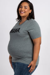 Grey Mama Glitter Graphic Plus Maternity Top