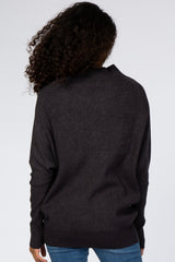 Charcoal Funnel Neck Dolman Sleeve Sweater