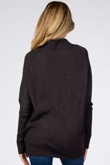 Charcoal Funnel Neck Dolman Sleeve Maternity Sweater