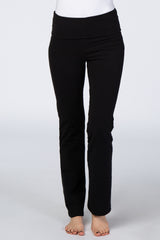 Black Flared Folded Waist Lounge Pants