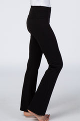 Black Flared Folded Waist Lounge Pants