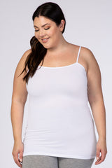 White Solid Maternity Plus Cami