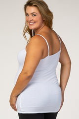 White Solid Maternity Plus Cami