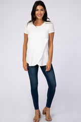 Ivory Layered Wrap Front Nursing Top