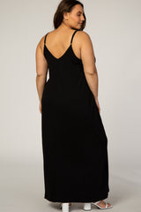 Black Cami Strap Plus Maxi Dress