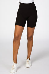 Black Ribbed Bike Shorts