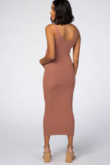 Mauve Sleeveless V-Neck Maternity Sweater Dress