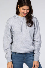 Heather Grey Basic Hooded Maternity Sweatshirt