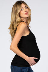 Black Ribbed Maternity Tank Top