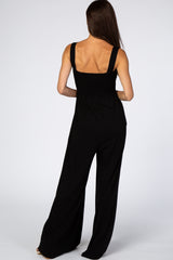 Black Sleeveless Wide Leg Jumpsuit