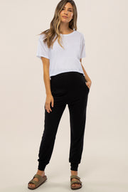 Black Maternity Band Jogger Pants