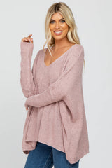 Mauve Speckled Oversized Sweater