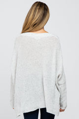 White Speckled Oversized Maternity Sweater