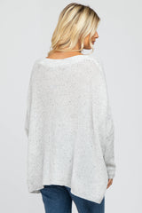 White Speckled Oversized Sweater