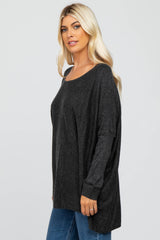 Black Soft Knit Dolman Sleeve Sweater