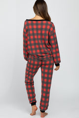 Red Plaid Maternity Pajama Set