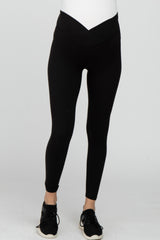 Black V-Waist Maternity Leggings