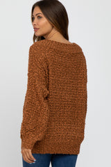 Camel Chunky Knit Maternity Sweater